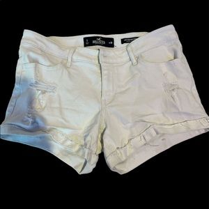 All white Hollister shorts